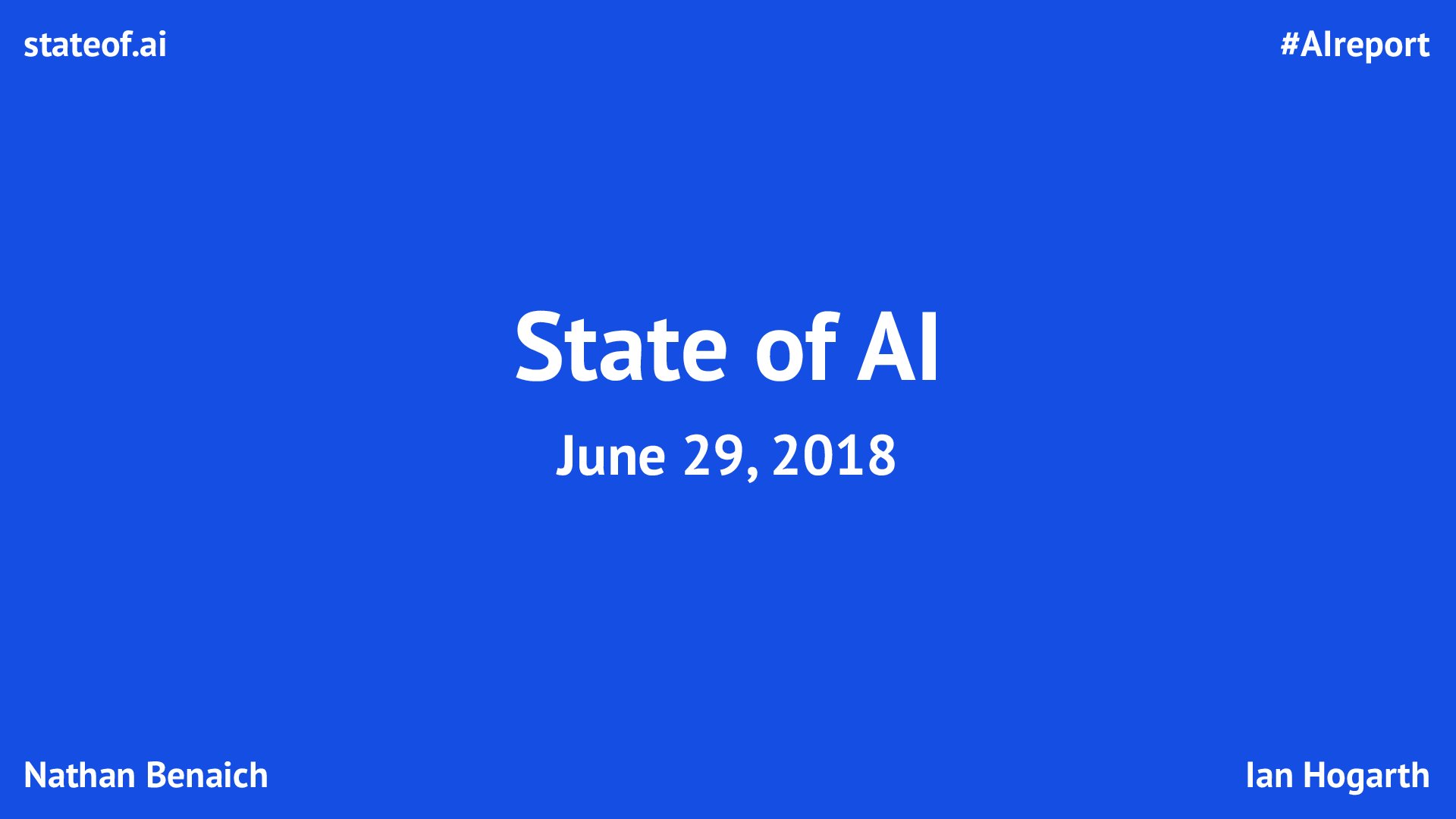State of AI Report 2018 cover