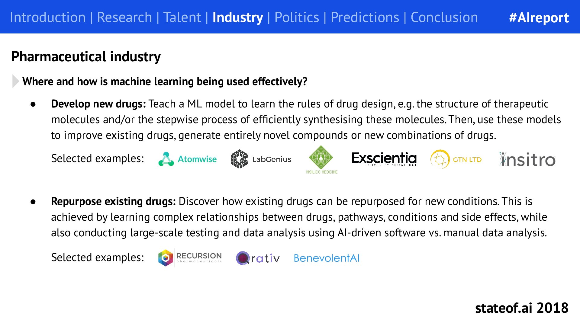 Drug discovery creates several distinct opportunities - 2018 report, PDF page 75