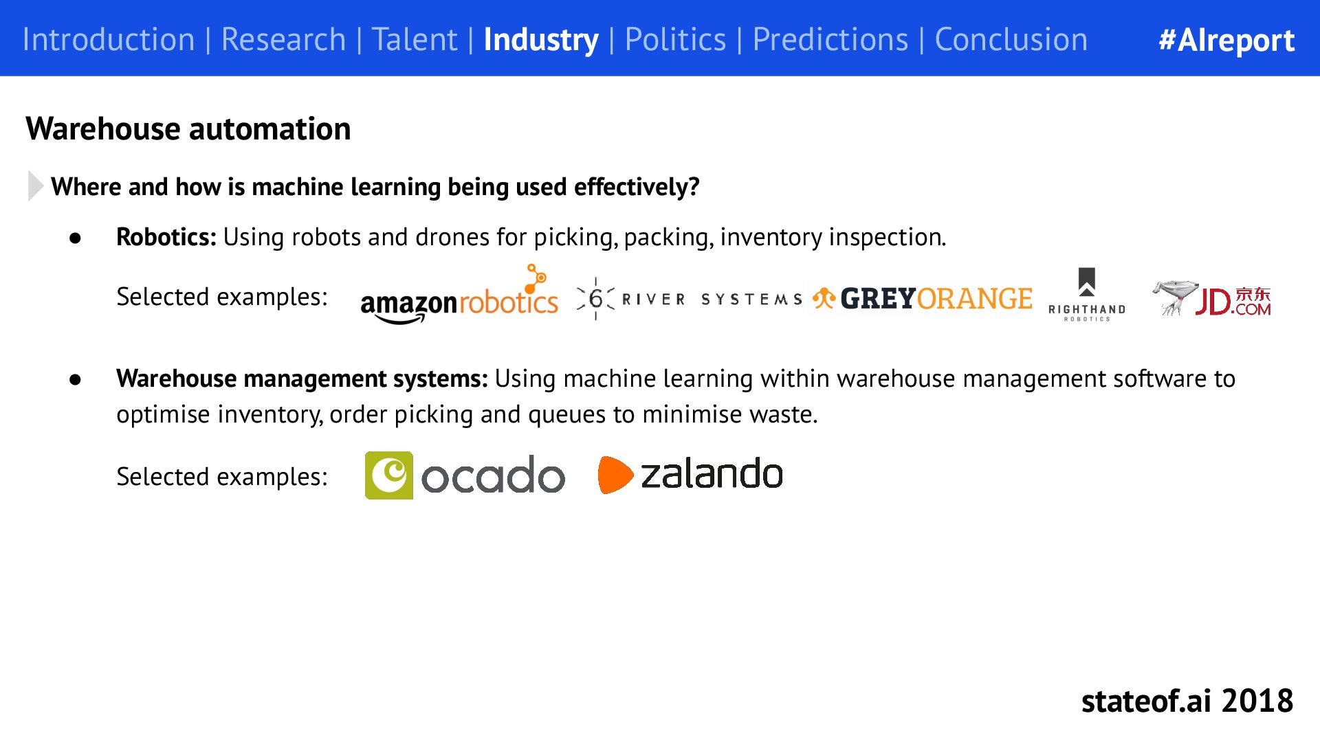 Warehouse software and robots solve different problems - 2018 report, PDF page 92