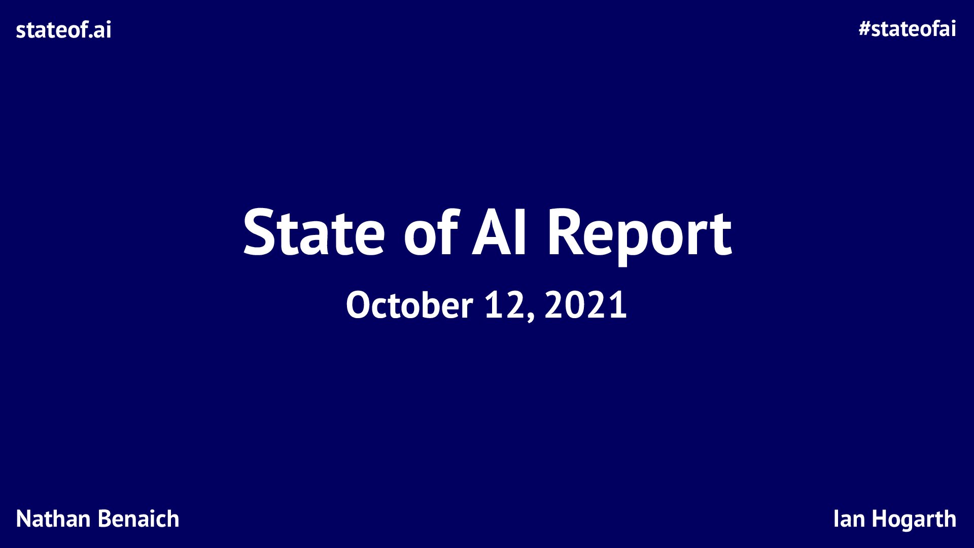 State of AI Report 2021 cover
