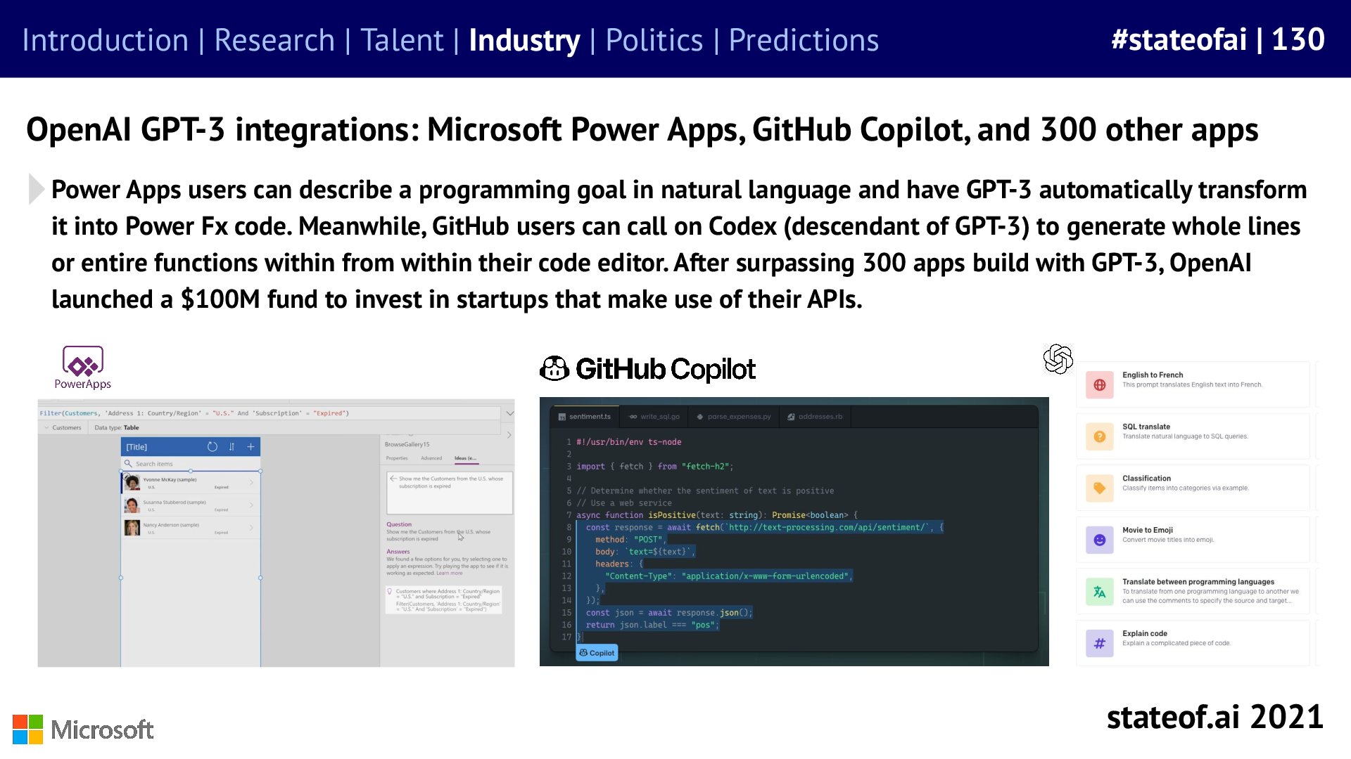Language models enter existing software workflows - 2021 report, slide 130