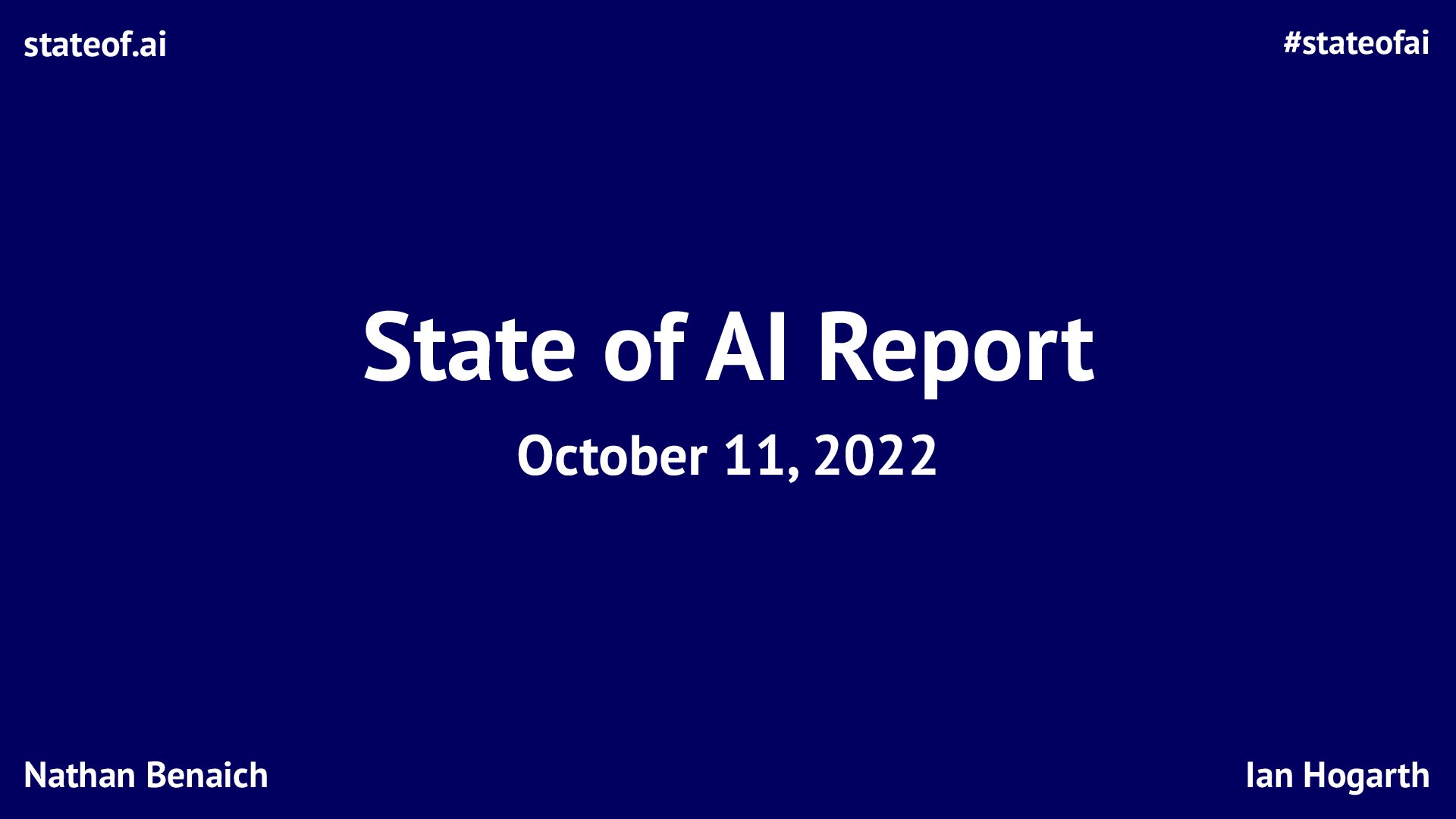 State of AI Report 2022 cover