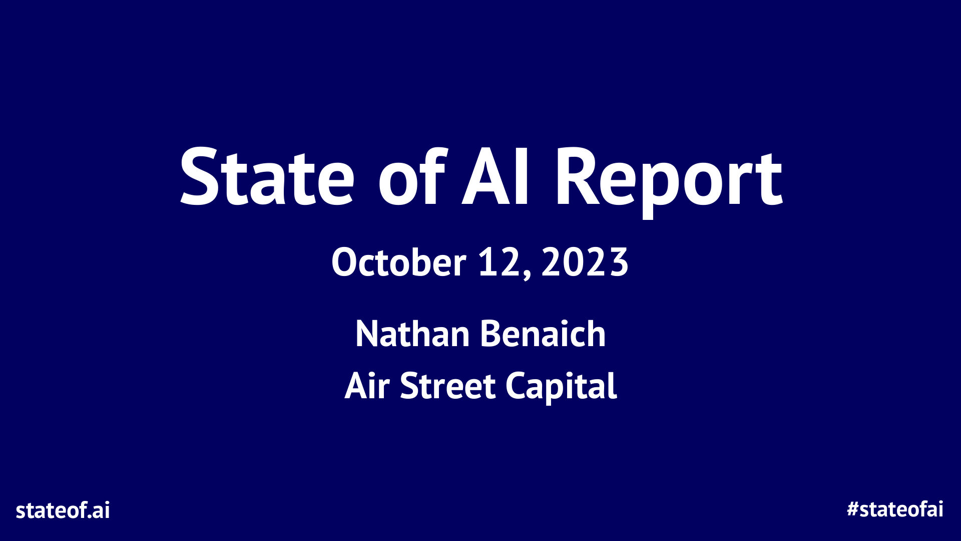 State of AI Report 2023 cover
