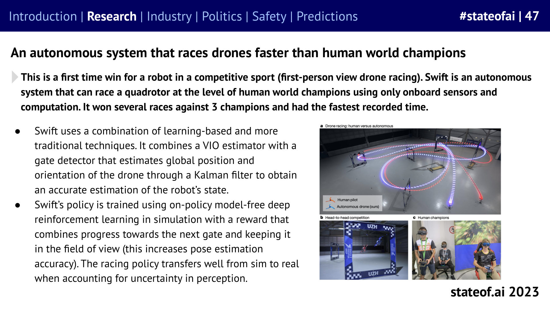 Swift races against human champions - 2023 report, slide 47