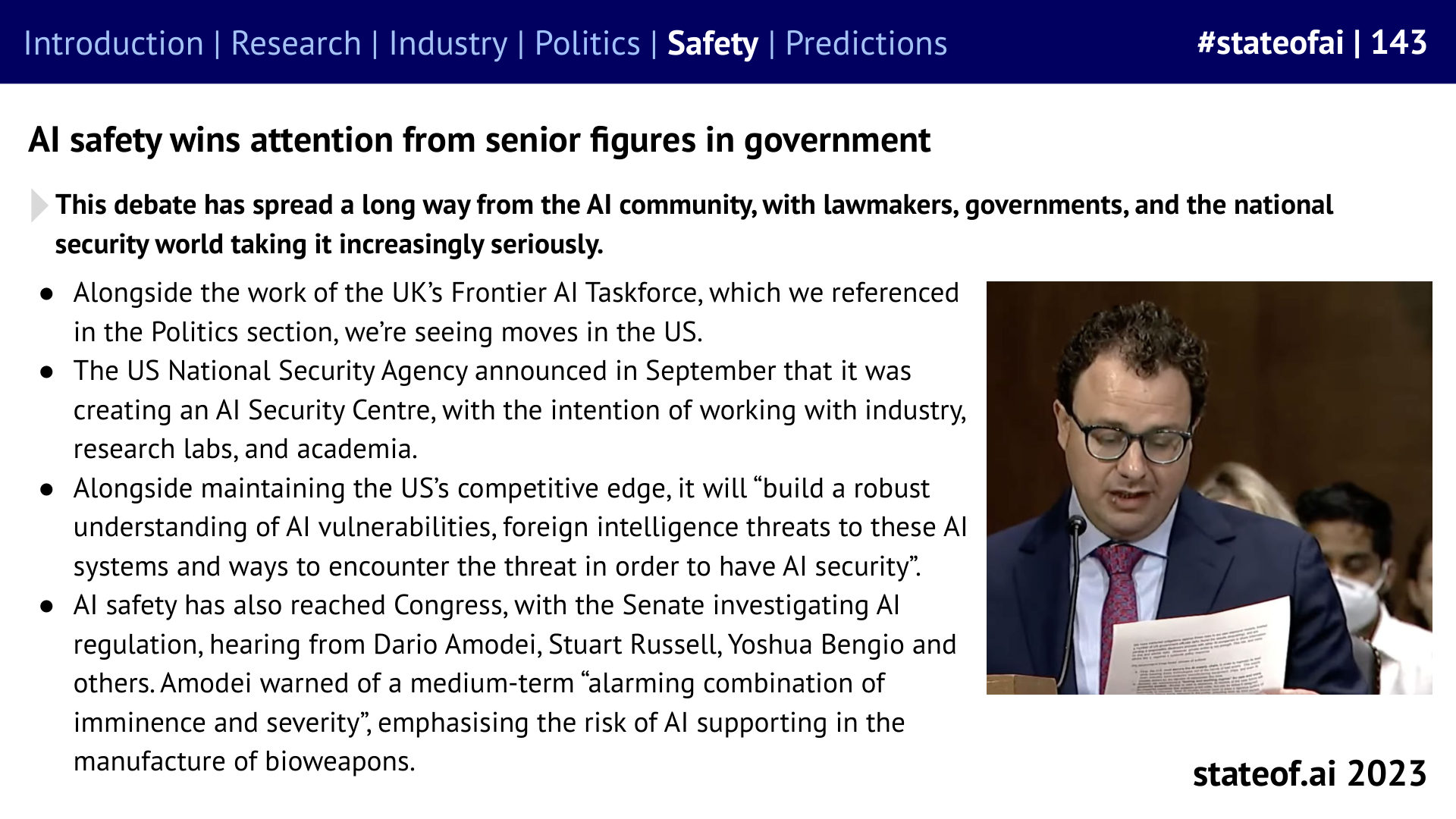Governments begin building safety expertise - 2023 report, slide 143