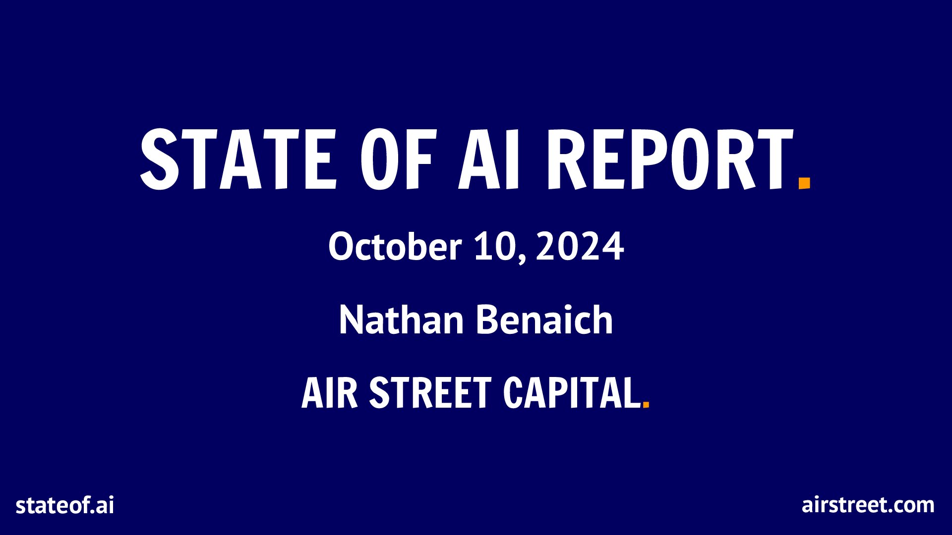 State of AI Report 2024 cover