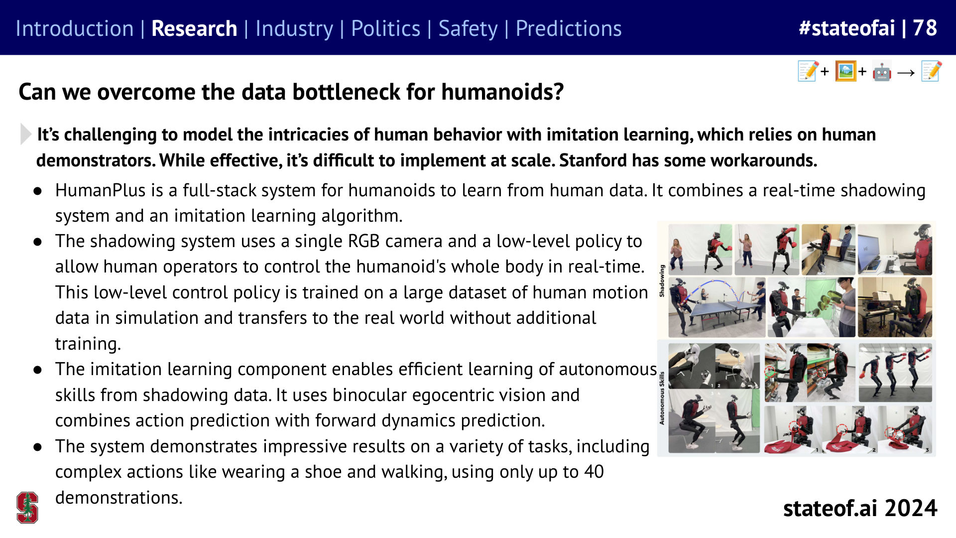 Humanoids learn from human demonstrations - 2024 report, slide 78