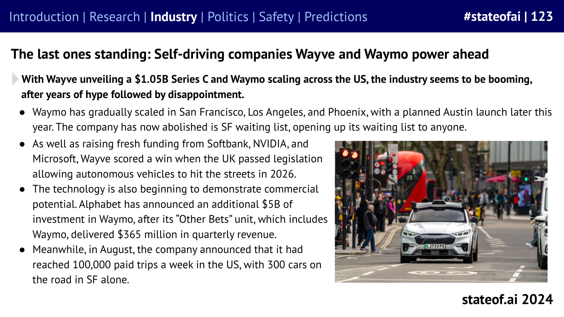 Autonomous driving reaches more customers - 2024 report, slide 123