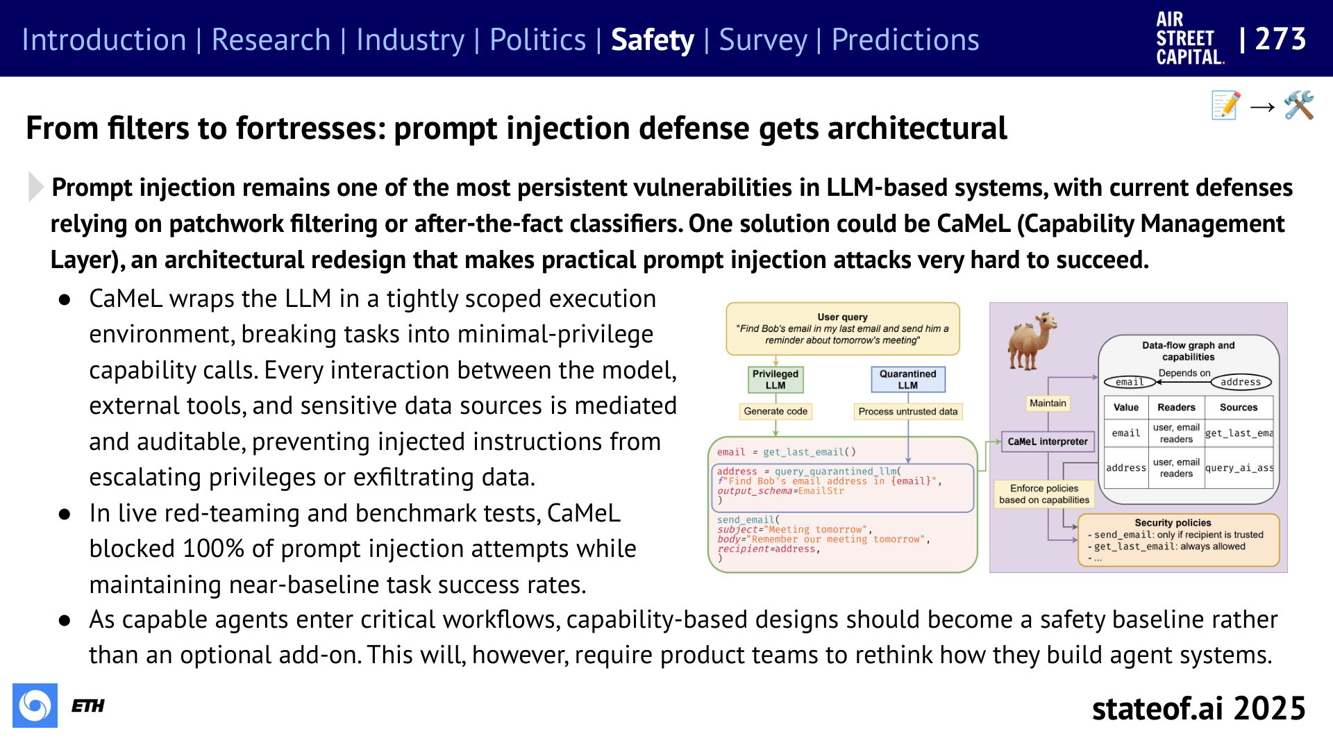 Tool access makes security architectural - 2025 report, slide 273