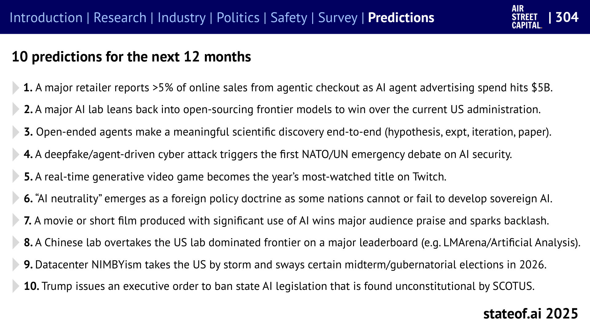 What the next set of predictions tested - 2025 report, slide 304